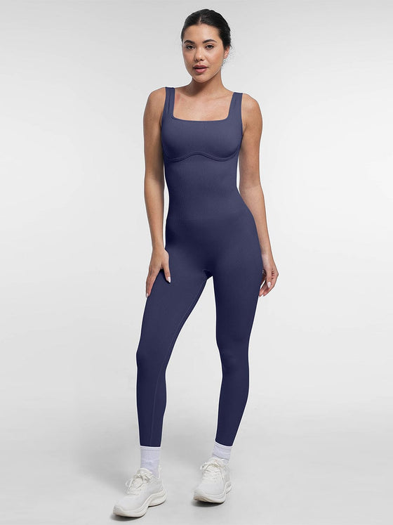Wholesale Seamless Square Neck U-Shaped Back Design Shaping Jumpsuit