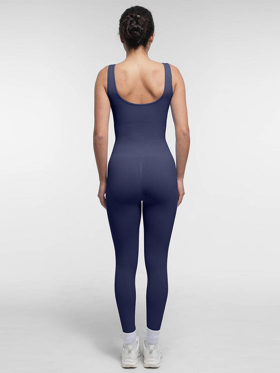 Wholesale Seamless Square Neck U-Shaped Back Design Shaping Jumpsuit