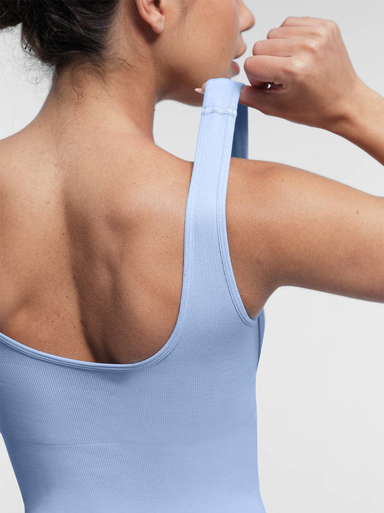 Wholesale Seamless Square Neck U-Shaped Back Design Shaping Jumpsuit