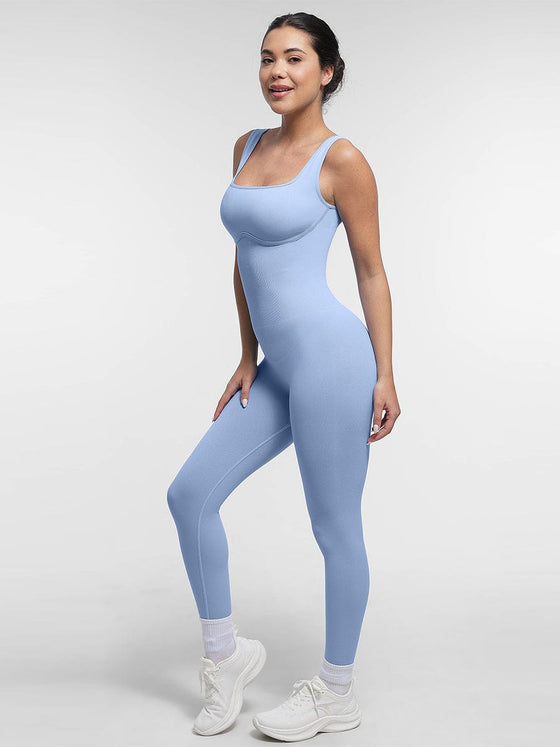 Wholesale Seamless Square Neck U-Shaped Back Design Shaping Jumpsuit