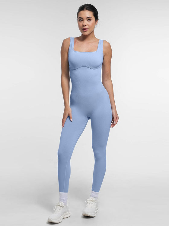 Wholesale Seamless Square Neck U-Shaped Back Design Shaping Jumpsuit