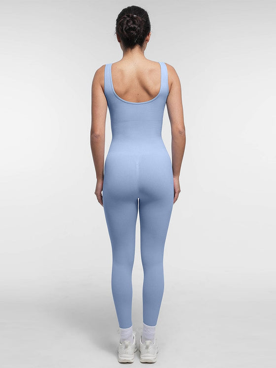 Wholesale Seamless Square Neck U-Shaped Back Design Shaping Jumpsuit