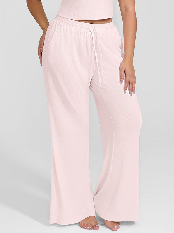 Wholesale Rayon Ribbed Wide Leg Lounge Pants
