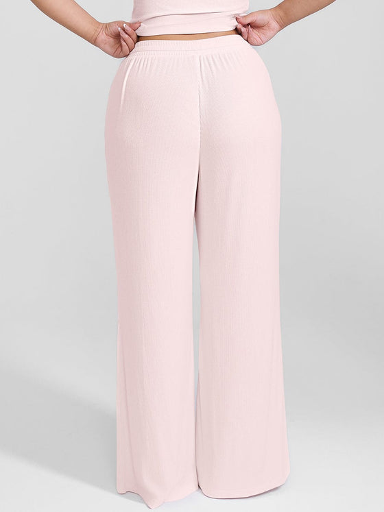 Wholesale Rayon Ribbed Wide Leg Lounge Pants