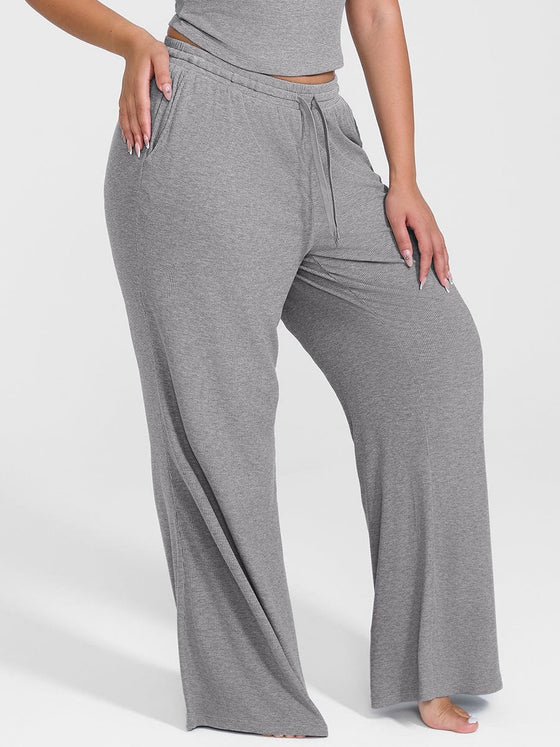 Wholesale Rayon Ribbed Wide Leg Lounge Pants
