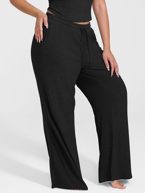Wholesale Rayon Ribbed Wide Leg Lounge Pants