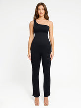 Wholesale Seamless Sloped Shoulders Shaping Jumpsuit with Flared Legs