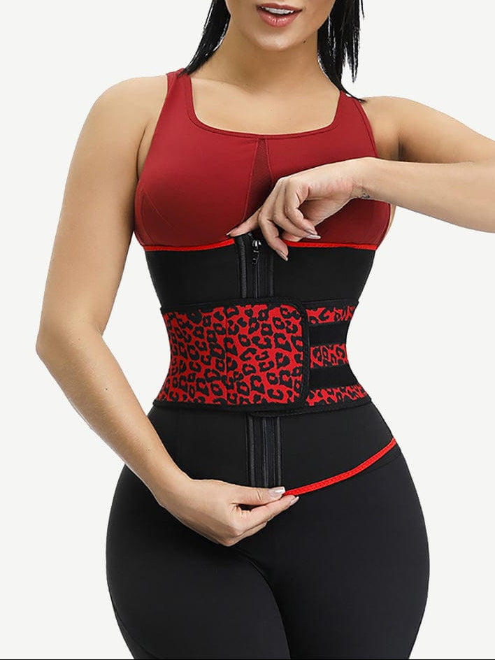 Wholesale Slimming Essentials Leopard Print Design 7 Steel Bone Neoprene Waist Cincher Fitting Waist Trainer