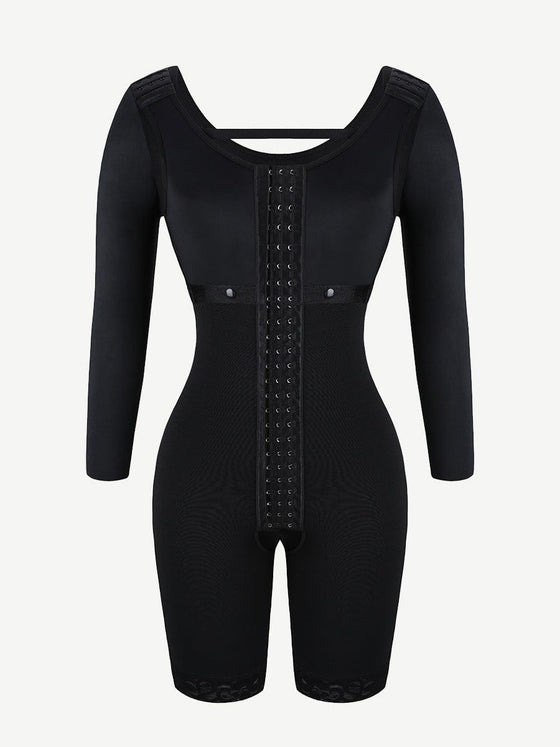 Wholesale Lace Trim Hourglass Post-surgical Body Shaper With Sleeves Good Elastic