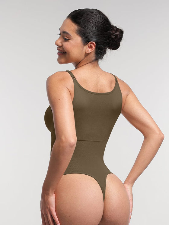 Wholesale Seamless Bra Free Cami Tummy Control Thong Bodysuit with Removable Pads