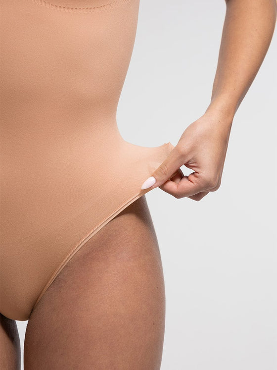 Wholesale Seamless Bust Support Waist and Abdomen Control Thong Bodysuit