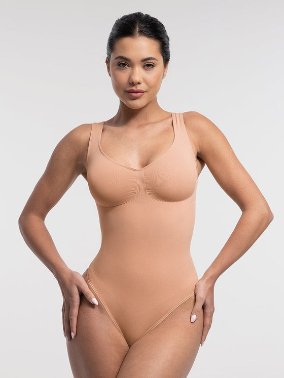 Wholesale Seamless Bust Support Waist and Abdomen Control Thong Bodysuit