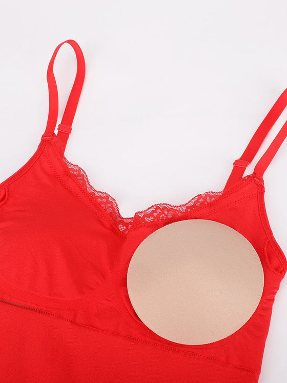 Wholesale Seamless lace Cami Waist Abdomen Shaping Thong Bodysuit