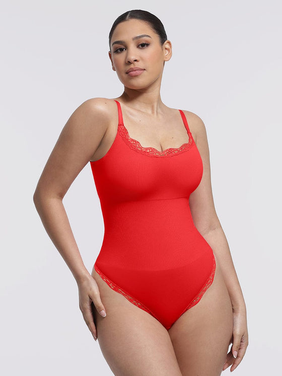 Wholesale Seamless lace Cami Waist Abdomen Shaping Thong Bodysuit