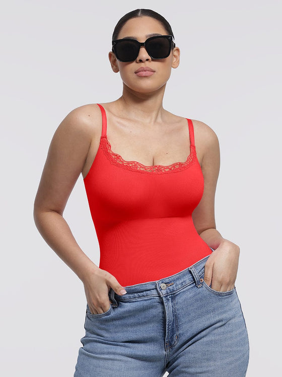 Wholesale Seamless lace Cami Waist Abdomen Shaping Thong Bodysuit