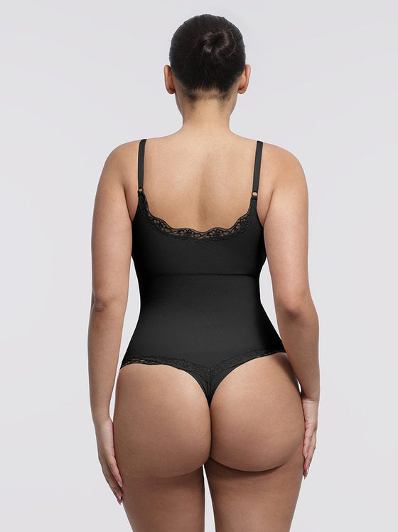 Wholesale Seamless lace Cami Waist Abdomen Shaping Thong Bodysuit