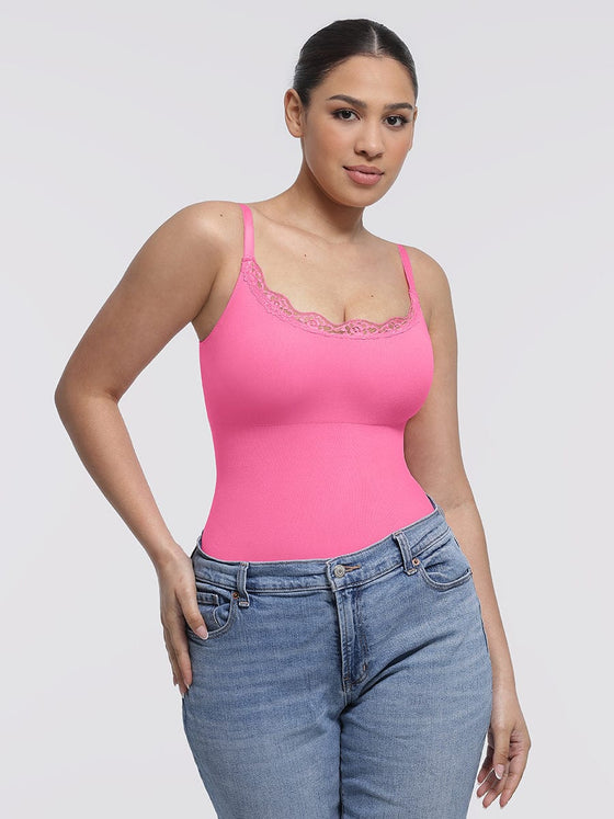 Wholesale Seamless lace Cami Waist Abdomen Shaping Thong Bodysuit
