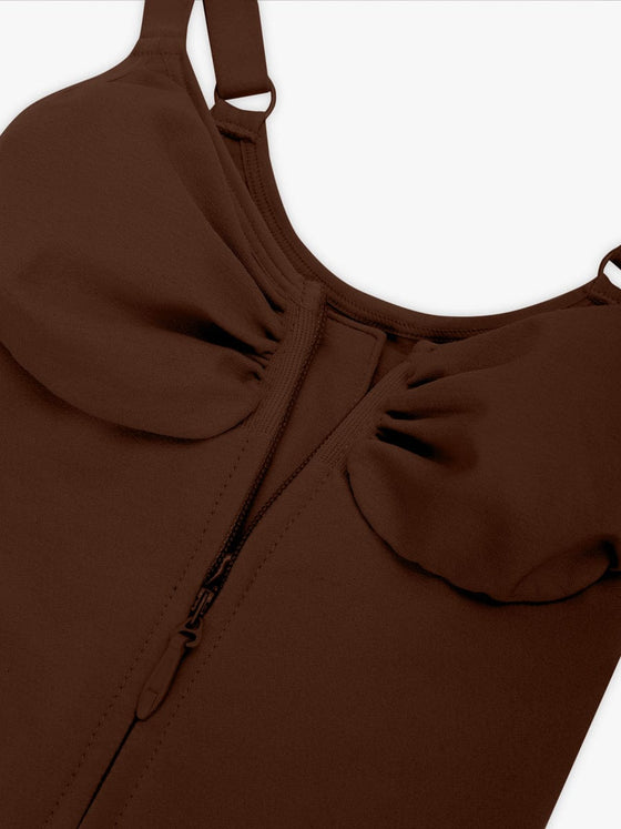 Wholesale Seamless Plunge Chest Support Bodysuit with Clips Inside