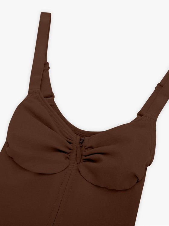 Wholesale Seamless Plunge Chest Support Bodysuit with Clips Inside