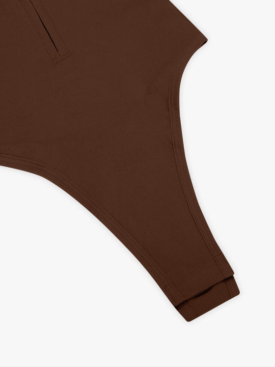 Wholesale Seamless Plunge Chest Support Bodysuit with Clips Inside