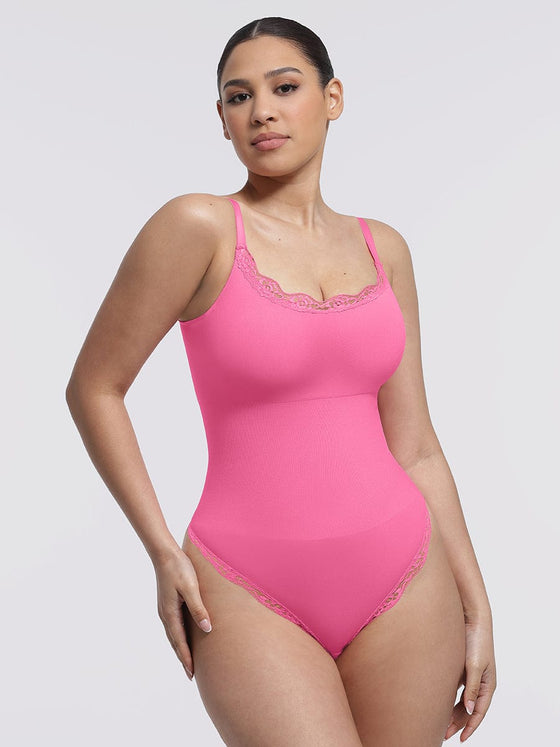 Wholesale Seamless lace Cami Waist Abdomen Shaping Thong Bodysuit