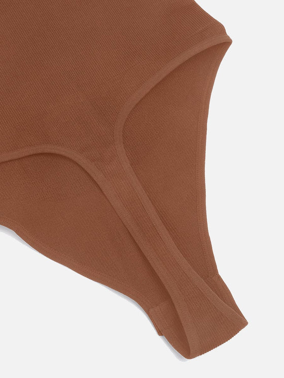 Wholesale Seamless Deep V Waist and Abdomen Shaping Thong Bodysuit