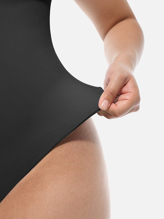 Wholesale Square-Neck Short-Sleeve Tummy Control Bodysuit
