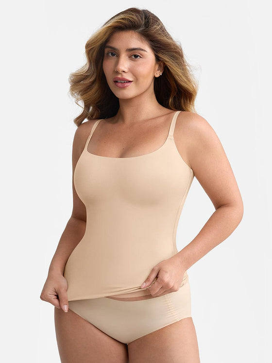 Wholesale Scoop Neck Tank Top with Light Shaping and Anti-Sheer Bust Lining