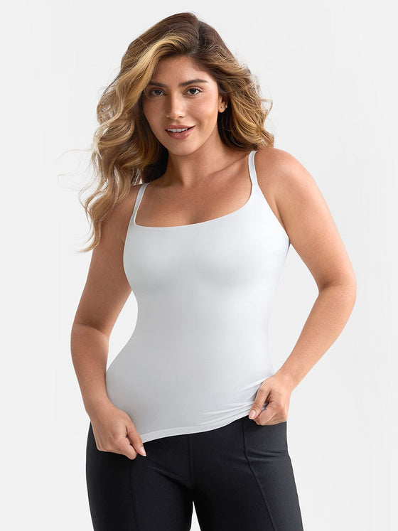 Wholesale Scoop Neck Tank Top with Light Shaping and Anti-Sheer Bust Lining