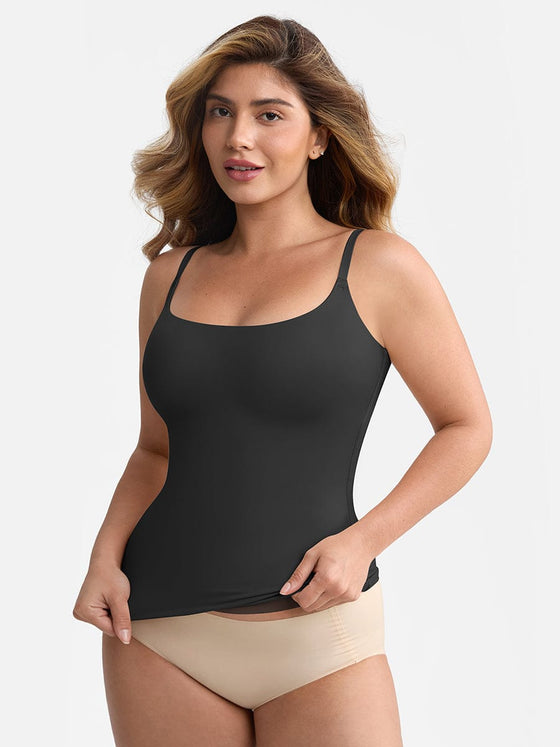 Wholesale Scoop Neck Tank Top with Light Shaping and Anti-Sheer Bust Lining