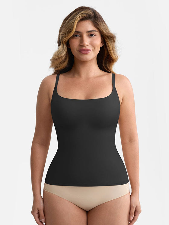 Wholesale Scoop Neck Tank Top with Light Shaping and Anti-Sheer Bust Lining