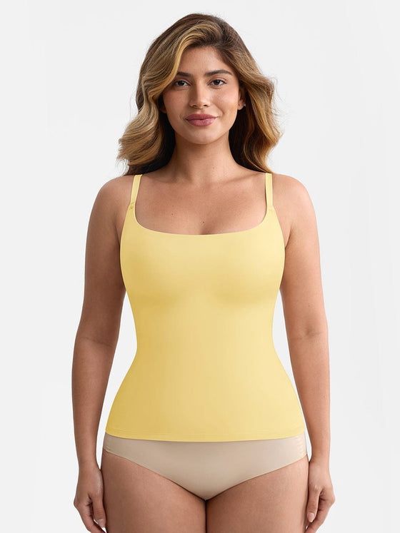 Wholesale Scoop Neck Tank Top with Light Shaping and Anti-Sheer Bust Lining