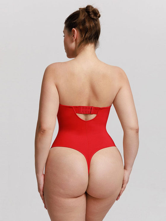 Wholesale One Piece Underwire Strapless Cups Waist And Abdomen Shaping Thong Bodysuit