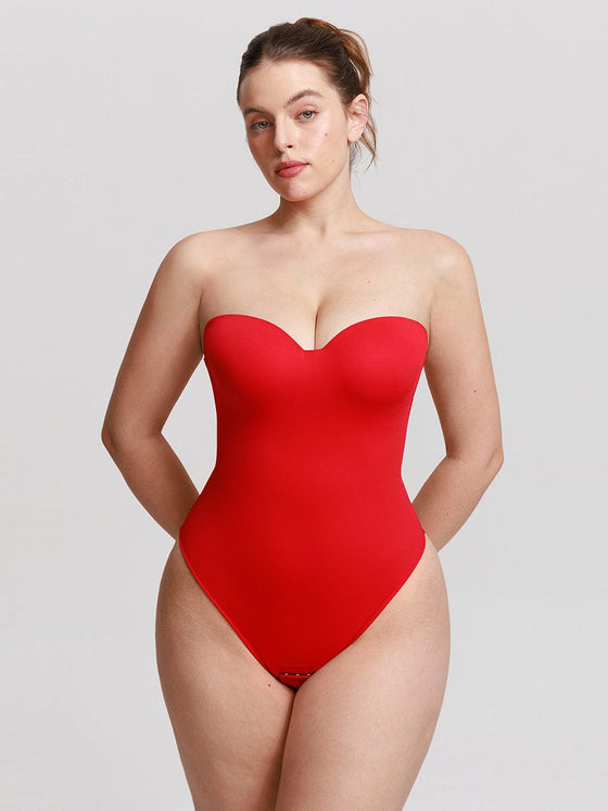 Wholesale One Piece Underwire Strapless Cups Waist And Abdomen Shaping Thong Bodysuit