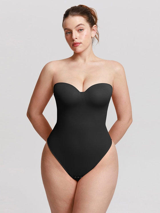 Wholesale One Piece Underwire Strapless Cups Waist And Abdomen Shaping Thong Bodysuit