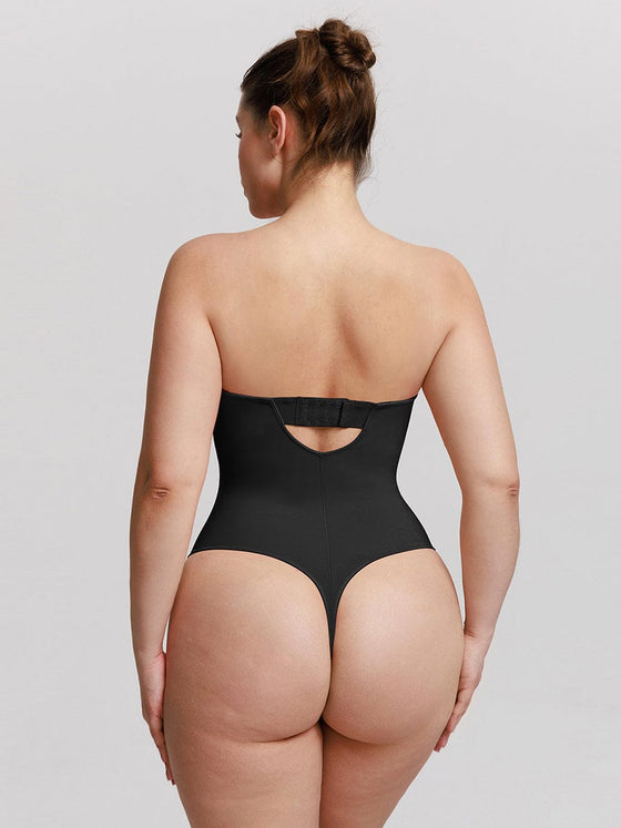 Wholesale One Piece Underwire Strapless Cups Waist And Abdomen Shaping Thong Bodysuit