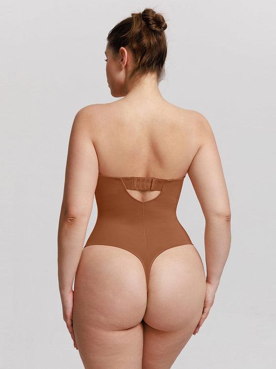 Wholesale One Piece Underwire Strapless Cups Waist And Abdomen Shaping Thong Bodysuit
