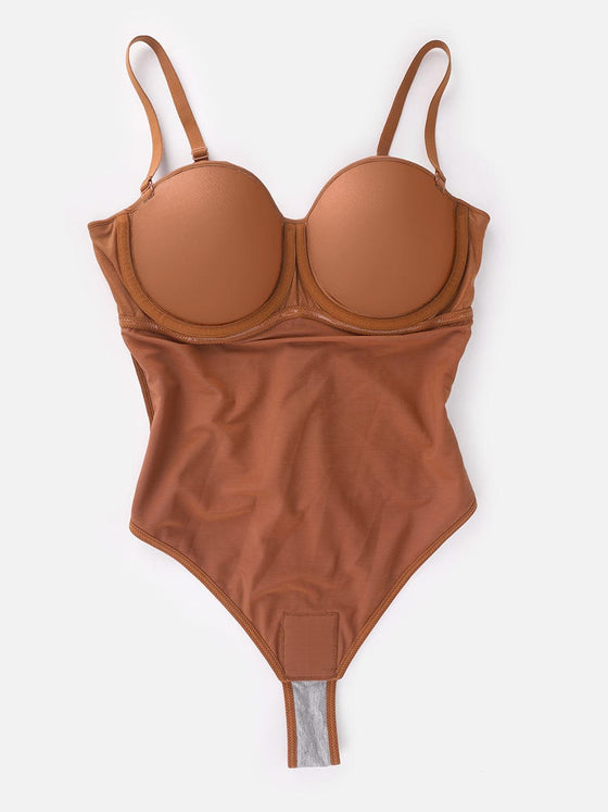 Wholesale One Piece Underwire Strapless Cups Waist And Abdomen Shaping Thong Bodysuit