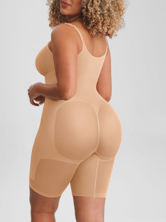 Wholesale Invisible Zip Seamless Shapewear Bodysuit Tummy Control Butt Lifting Adjustable Straps