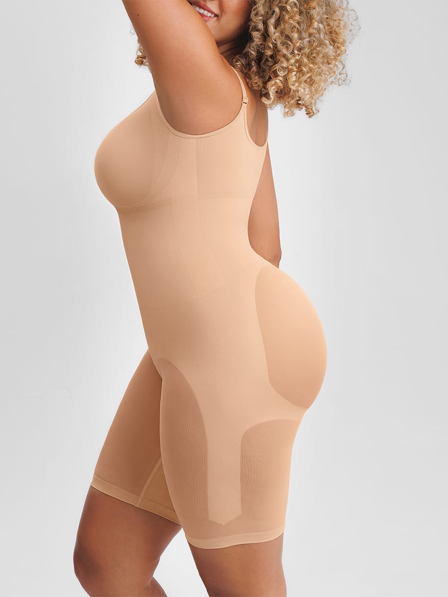 Wholesale Invisible Zip Seamless Shapewear Bodysuit Tummy Control Butt Lifting Adjustable Straps