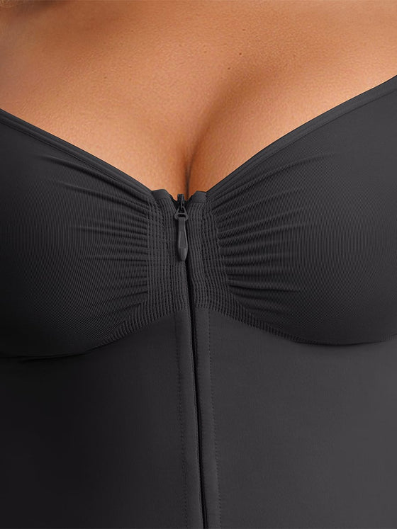 Wholesale Invisible Zip Seamless Shapewear Bodysuit Tummy Control Butt Lifting Adjustable Straps
