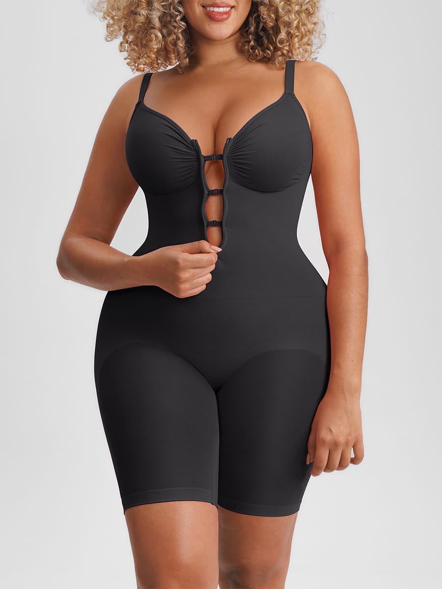 Wholesale Invisible Zip Seamless Shapewear Bodysuit Tummy Control Butt Lifting Adjustable Straps