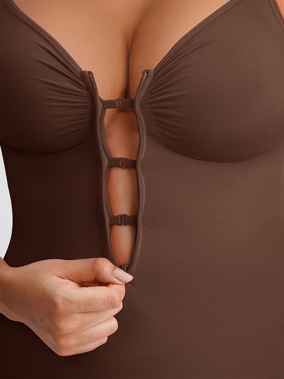 Wholesale Invisible Zip Seamless Shapewear Bodysuit Tummy Control Butt Lifting Adjustable Straps