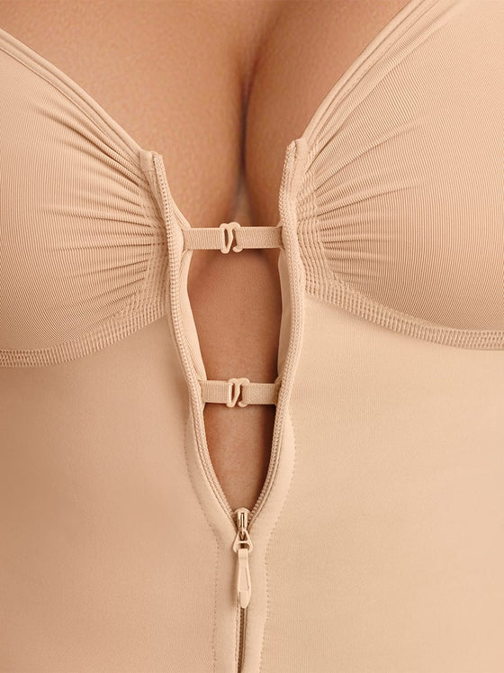 Wholesale Invisible Zip Seamless Shapewear Bodysuit Tummy Control Butt Lifting Adjustable Straps