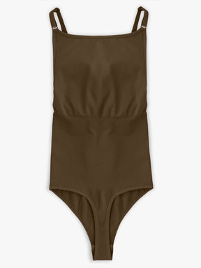 Wholesale Seamless Bra Free Cami Tummy Control Thong Bodysuit with Removable Pads