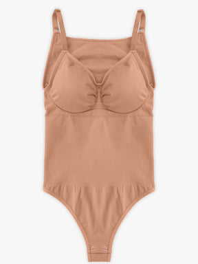 Wholesale Seamless Bra Free Cami Tummy Control Thong Bodysuit with Removable Pads