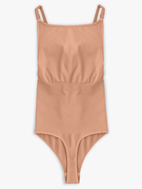 Wholesale Seamless Bra Free Cami Tummy Control Thong Bodysuit with Removable Pads