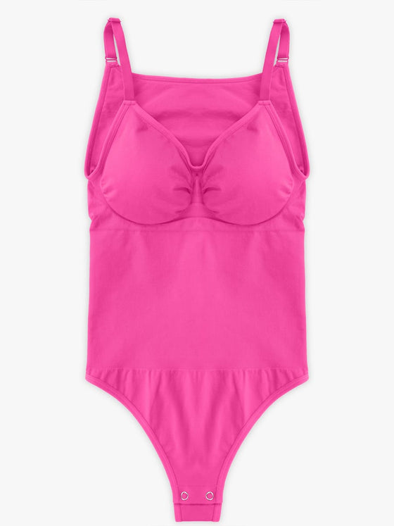 Wholesale Seamless Bra Free Cami Tummy Control Thong Bodysuit with Removable Pads