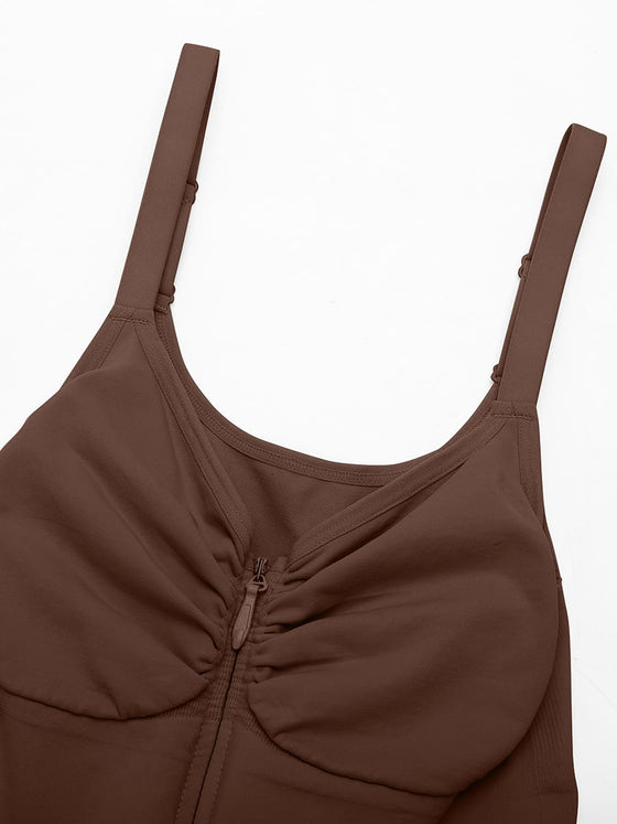 Wholesale Invisible Zip Seamless Shapewear Bodysuit Tummy Control Butt Lifting Adjustable Straps