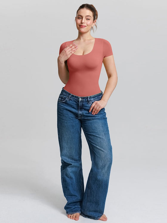 Wholesale Seamless Scoop Neck Shapewear Bodysuit Buttery Soft Tummy Control